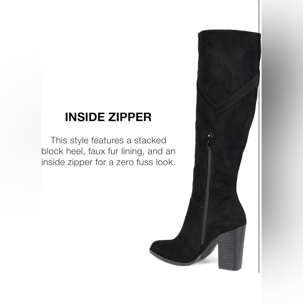 Brinley Co. Womens Detailed Knee High Boot with Faux Suede and Inside